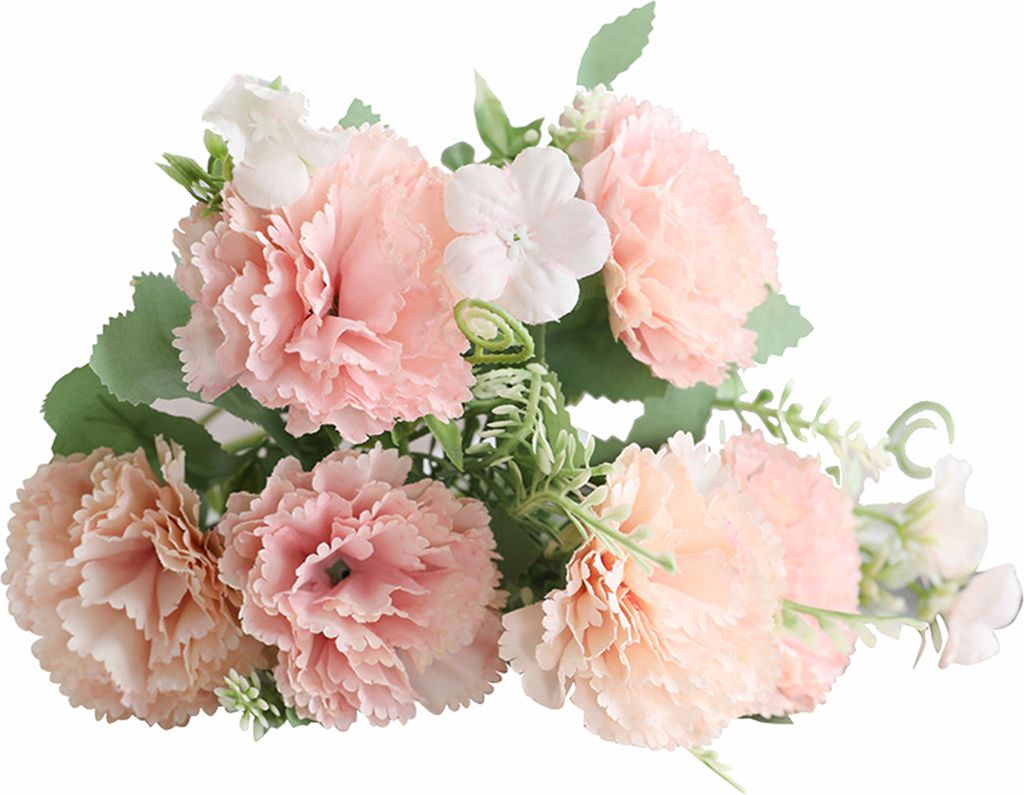 Simulation Blume Fadeless weit verbreitet angelegt 7 Köpfe lebhafte Nelken künstliche Blumen für den Muttertag-Rosa