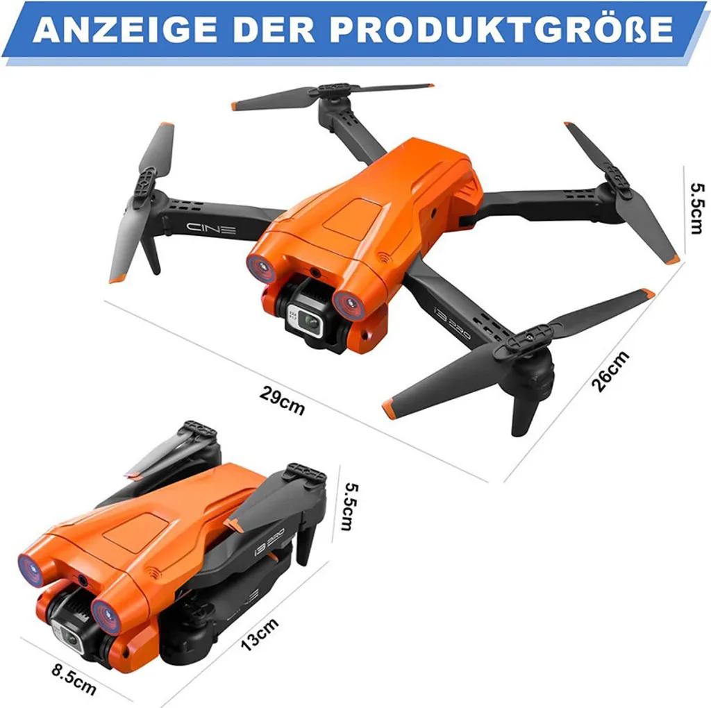 Drone 4K Orange avec 2 Batteries : Ne Manquez Plus de Temps de Vol - 5