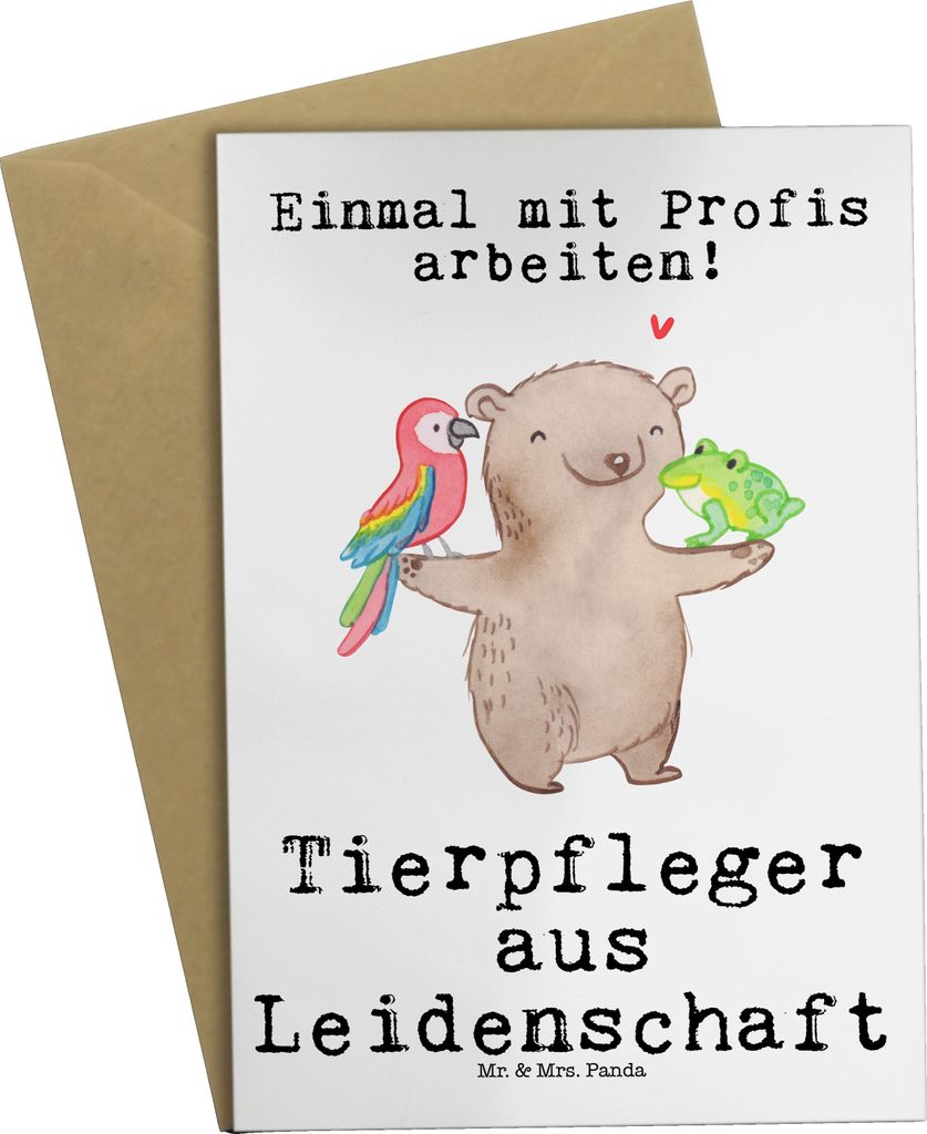 Mr. & Mrs. Panda valentinstagskarte Tierpfleger Leidenschaft - Weiß - Geschenk, einladungskarten, weihnachtskarten, Grußkarte, osterkarten, oster...