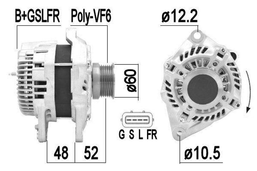 ERA 209382A Lichtmaschine Generator LiMa 130A 14V passend für PEUGEOT 4008 SUV für CITROËN C4 AIRCROSS für MITSUBISHI ASX (GAW)