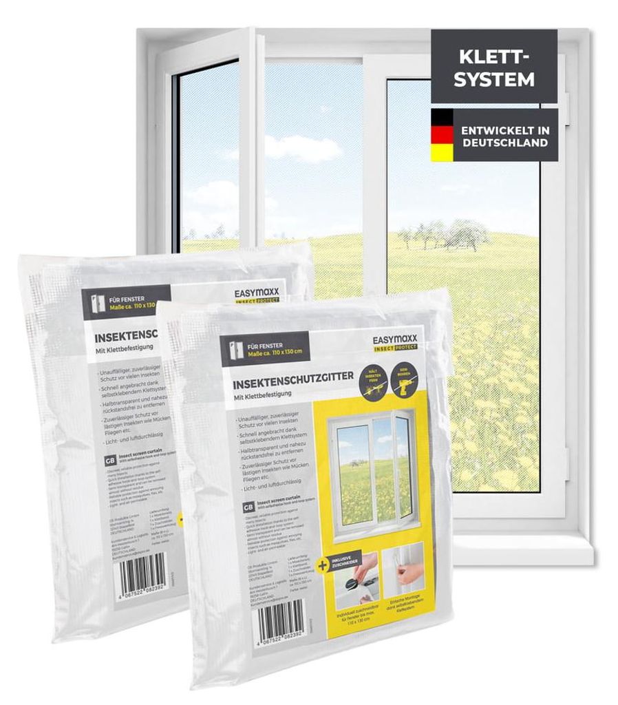 Zanzariera EASYmaxx - fino a max. 110x130cm - nastro velcro Immagine del prodotto 