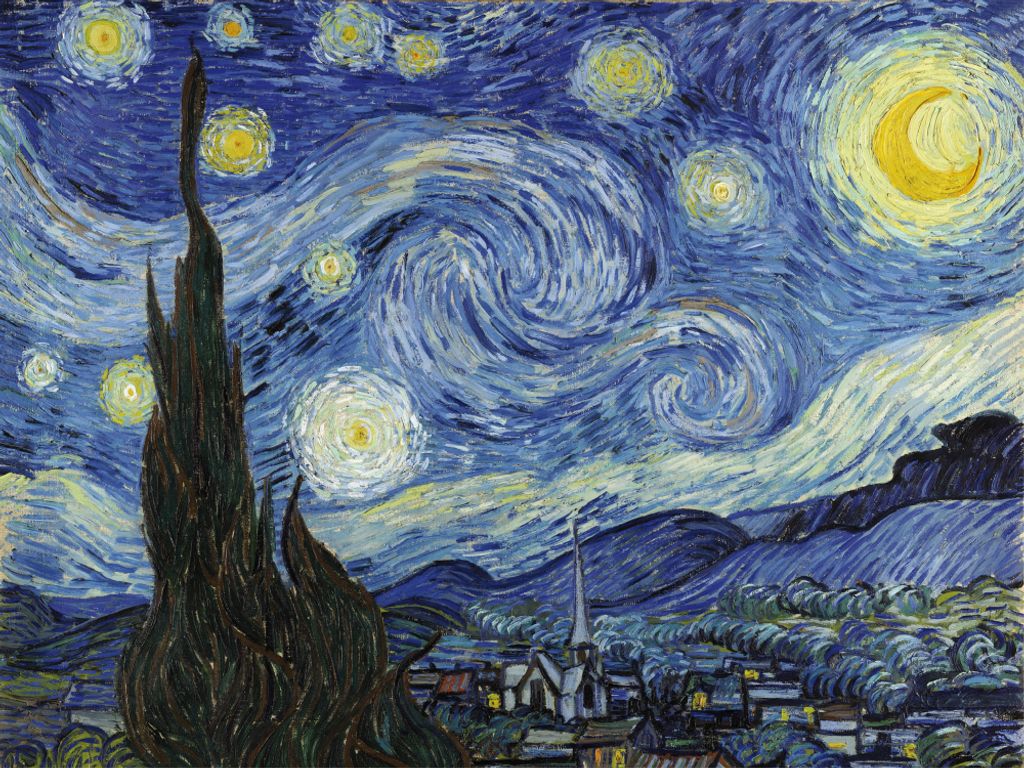 Vincent Van Gogh Kunstdruck Bild - Die Sternennacht, 1889 (60 x 80 cm)