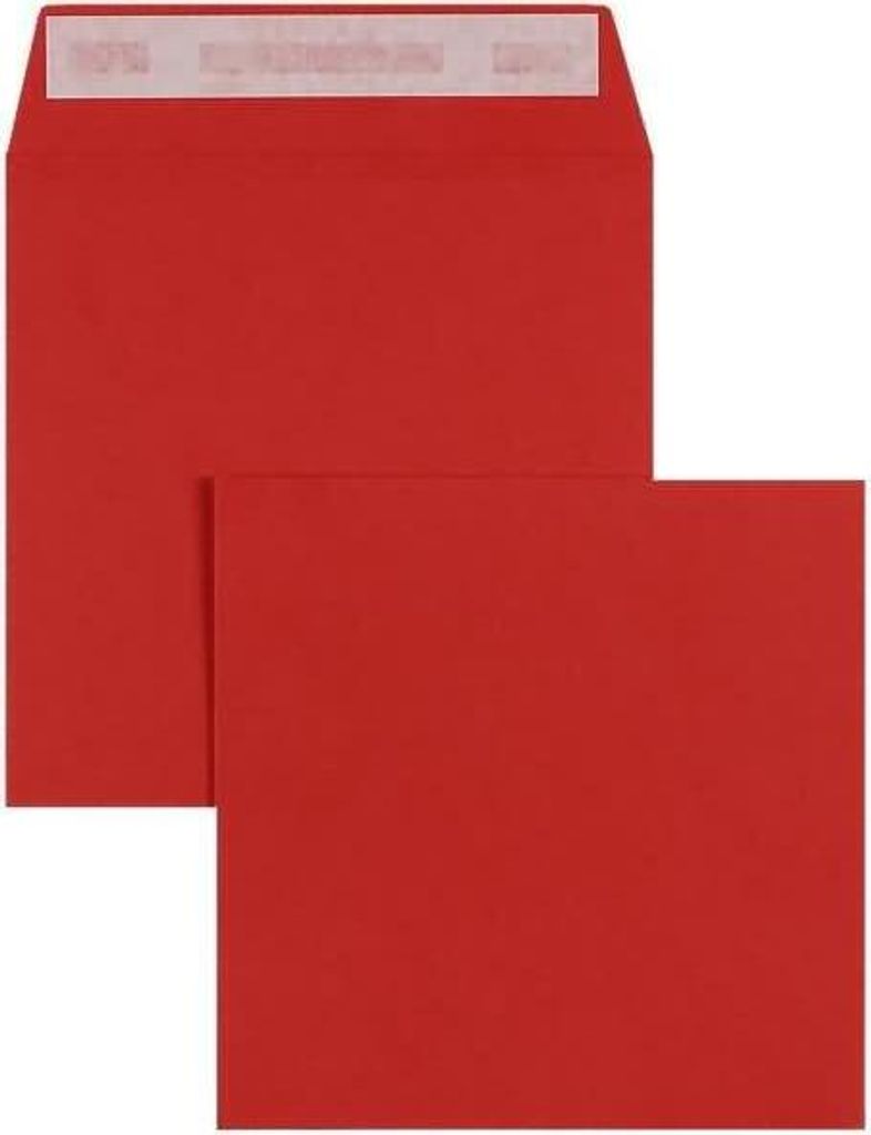 Briefumschläge 220x220mm 120g/qm haftklebend VE=100 Stück feuerrot