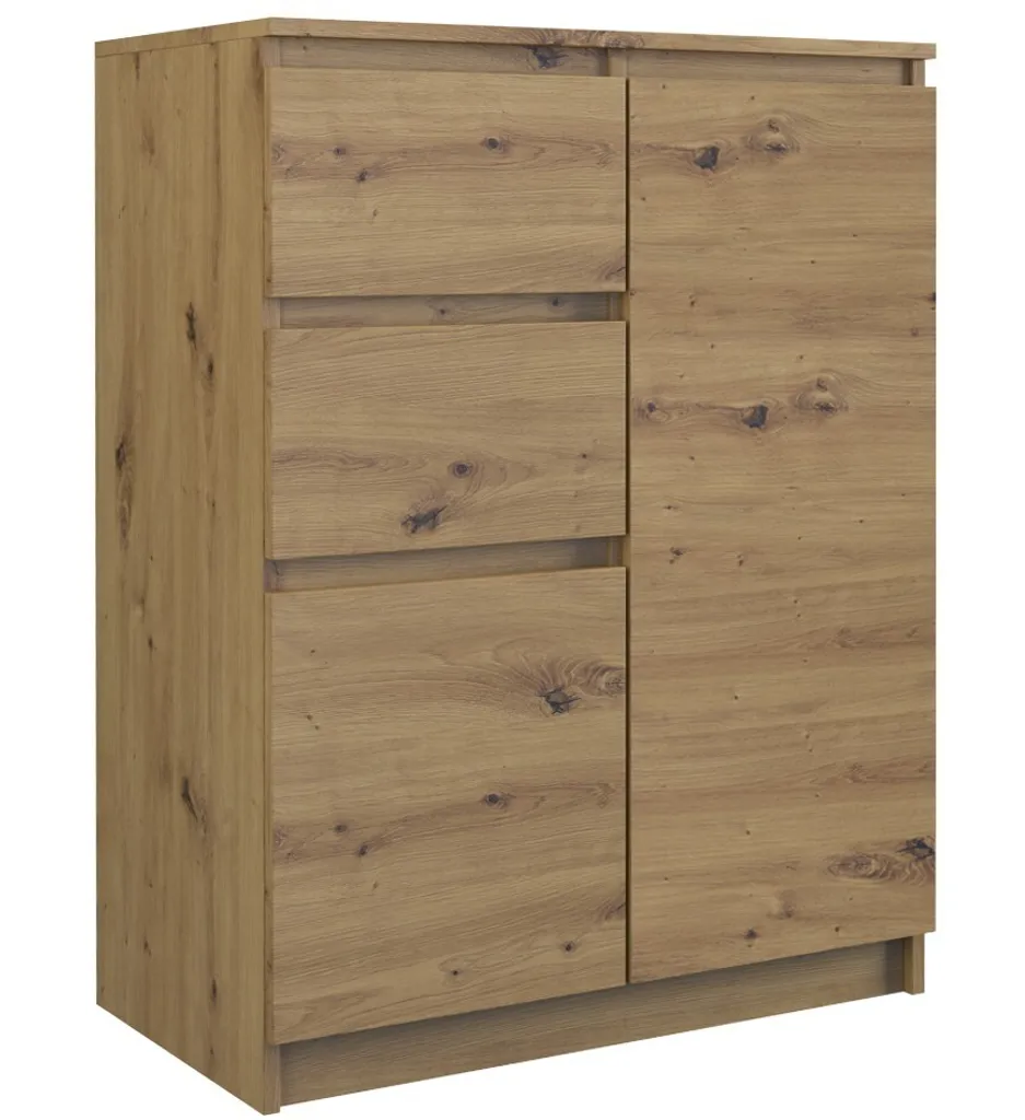 Meuble d'Appoint Étroit ELBE Chêne Artisan - Idéal Chambre et Bureau