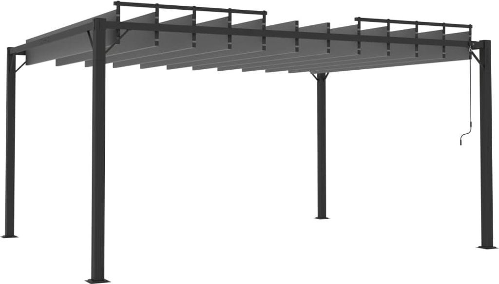vidaXL Pergola mit Lamellendach 3x4 m Anthrazit Stoff und Aluminium