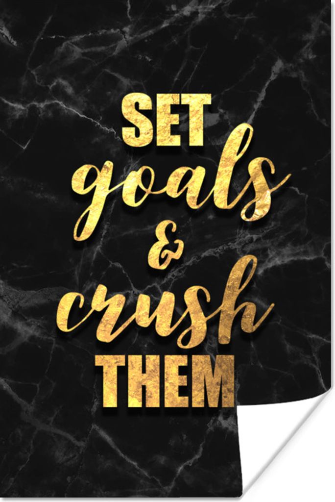 MuchoWow Poster Zitat - Motivation - Marmor - Gold 120x180 cm - Kunstposter