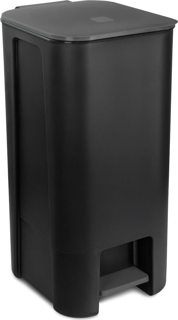 Mülleimer Mit Deckel Und Pedal, Schwarz, 40 L – Loft-Stil Produktbild 4