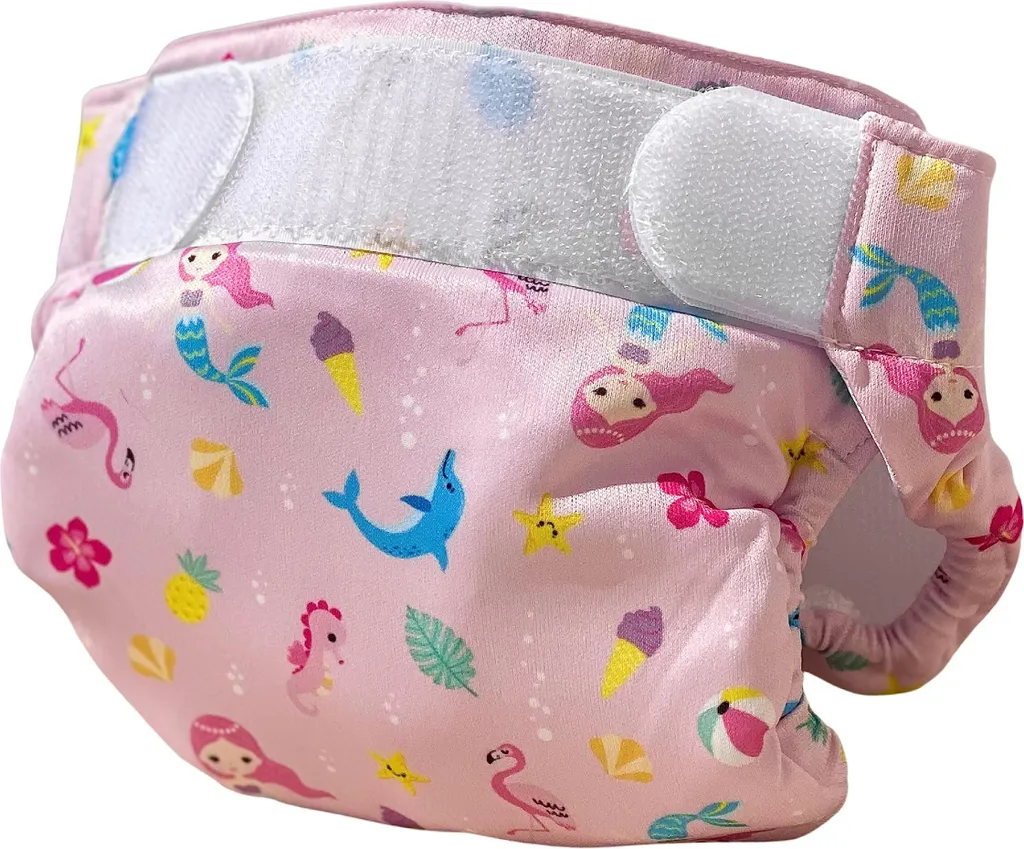 Couche de natation étanche et lavable rose taille 1 pour bébé 4-9kg