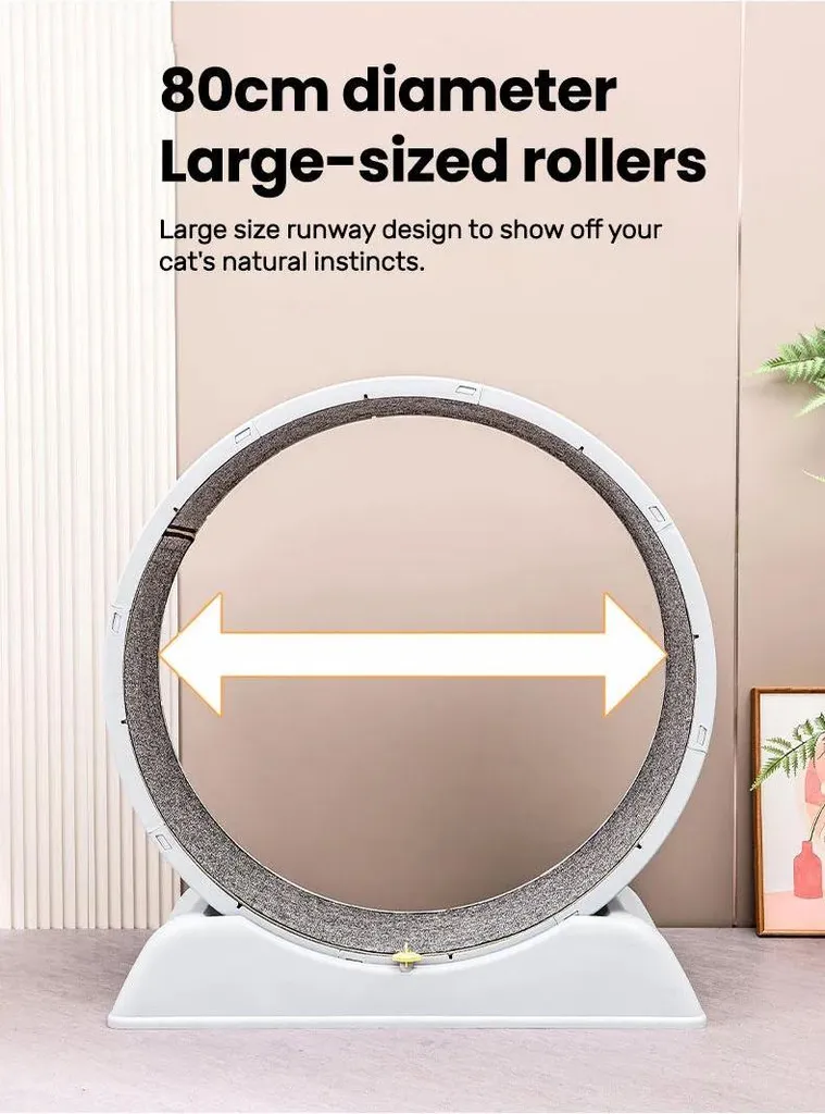 Ruota per Gatti Grigia Minimal 76cm | Accessorio Fitness Design Silenzioso - 9
