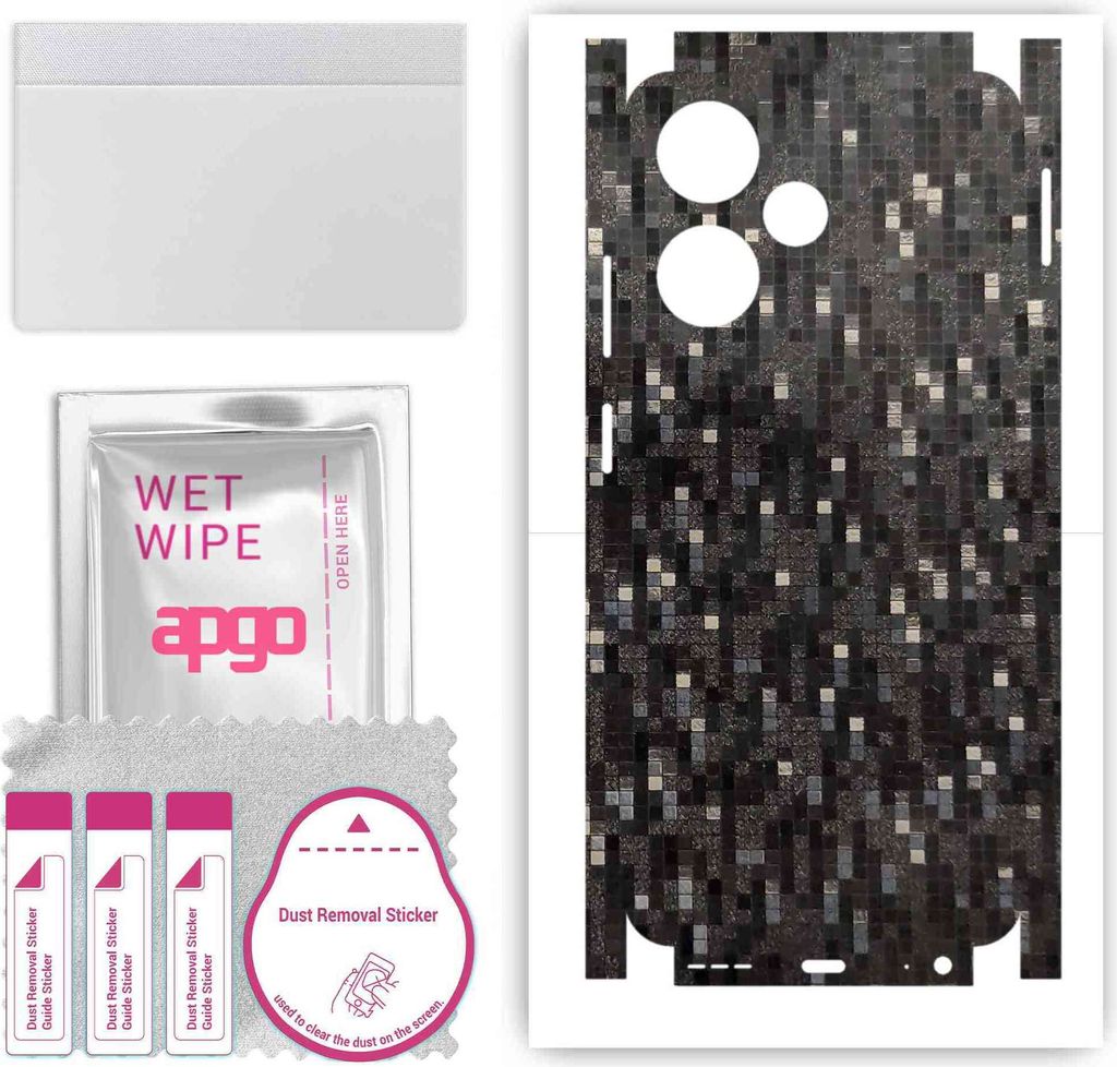apgo Rückseite + Seiten Schutzfolie, Skin, kompatibel mit Infinix Hot 30 Play, Hinten Displayschutzfolie aus Vinylfolie, kratzfest, einfache Monta...