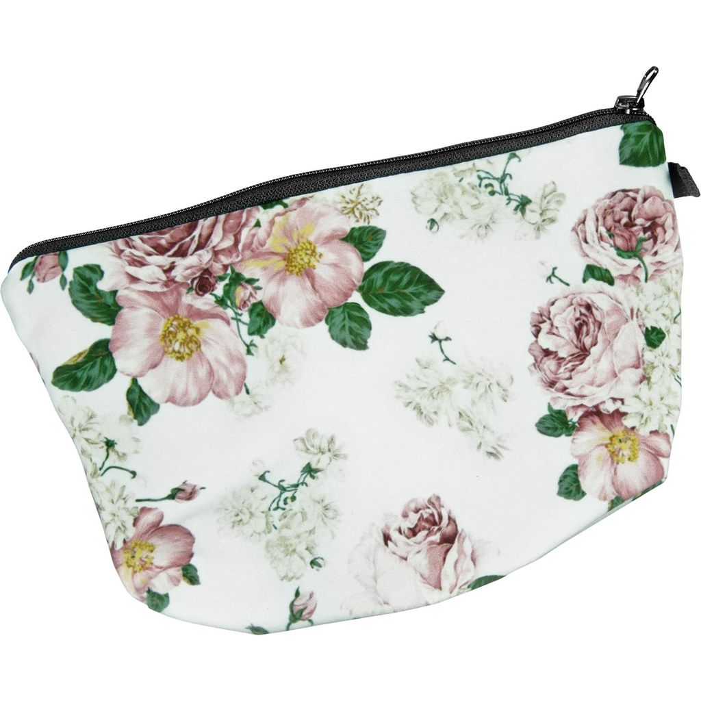 Cosey Make-up Tasche, trendige Schminktasche und Kulturbeutel – Pinke Blume