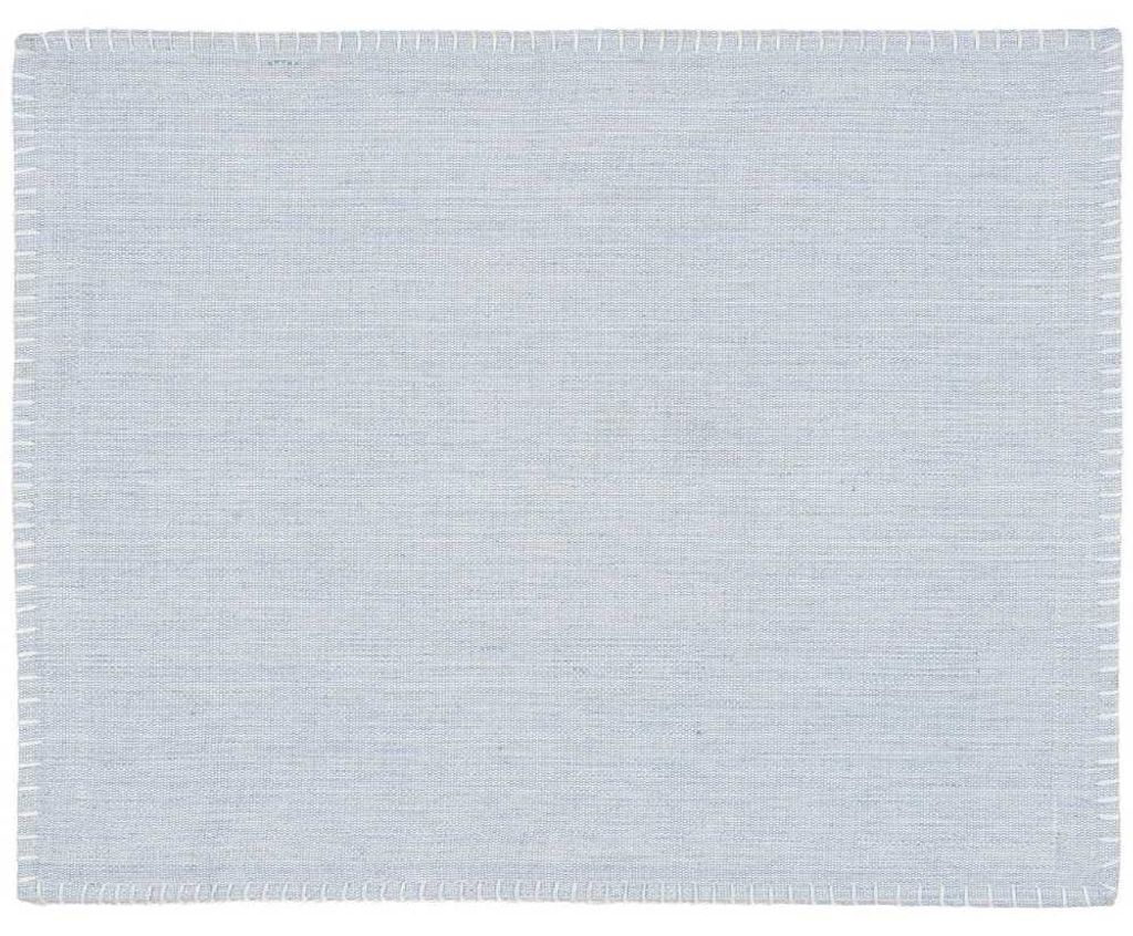 IB Laursen Tischset Staubig Blau mit weißen Nähten 45x35 cm Produktbild 
