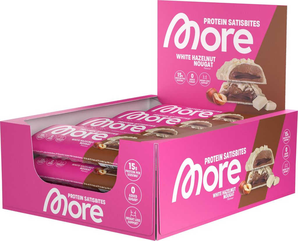 More Nutrition Protein Satisbites- 12 Riegel 2x25g White Produktbild 