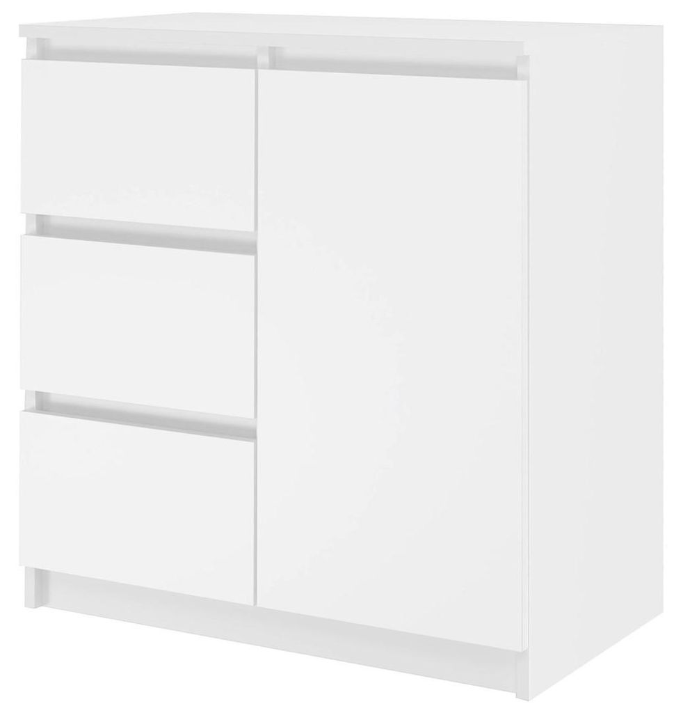 Topeshop 1D3S BIEL KPL, Weiß, 3 Schublade(n), Partikelbord, Produktbild 