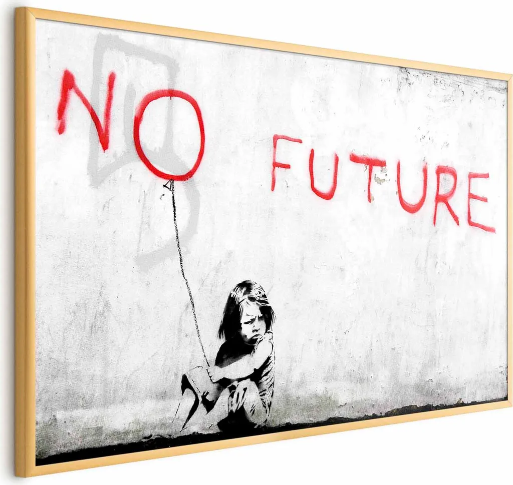 Poster Senza Futuro 90x60 cm con Cornice Dorata | Elegante Home Decor