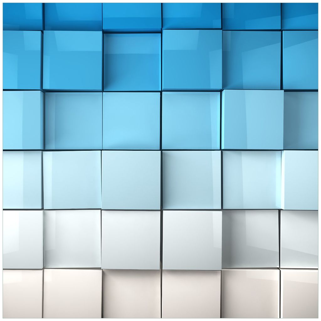 Wallario Sticker / Aufkleber für Kühlschrank / Geschirrspüler / Küchenschränke, selbstklebende Folie - 60 x 60 cm, Motiv: Blau-weiße Kisten ...