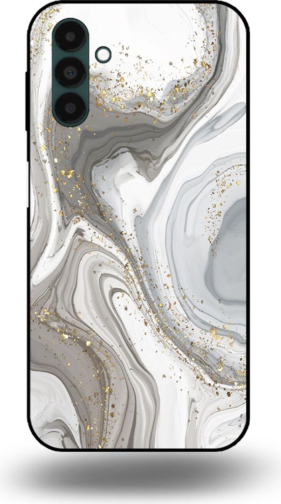 Smartphonica Handytasche passend für Samsung Galaxy A13 5G mit Marmordruck - TPU Rückseitenschutzhülle Marmordesign - Silber