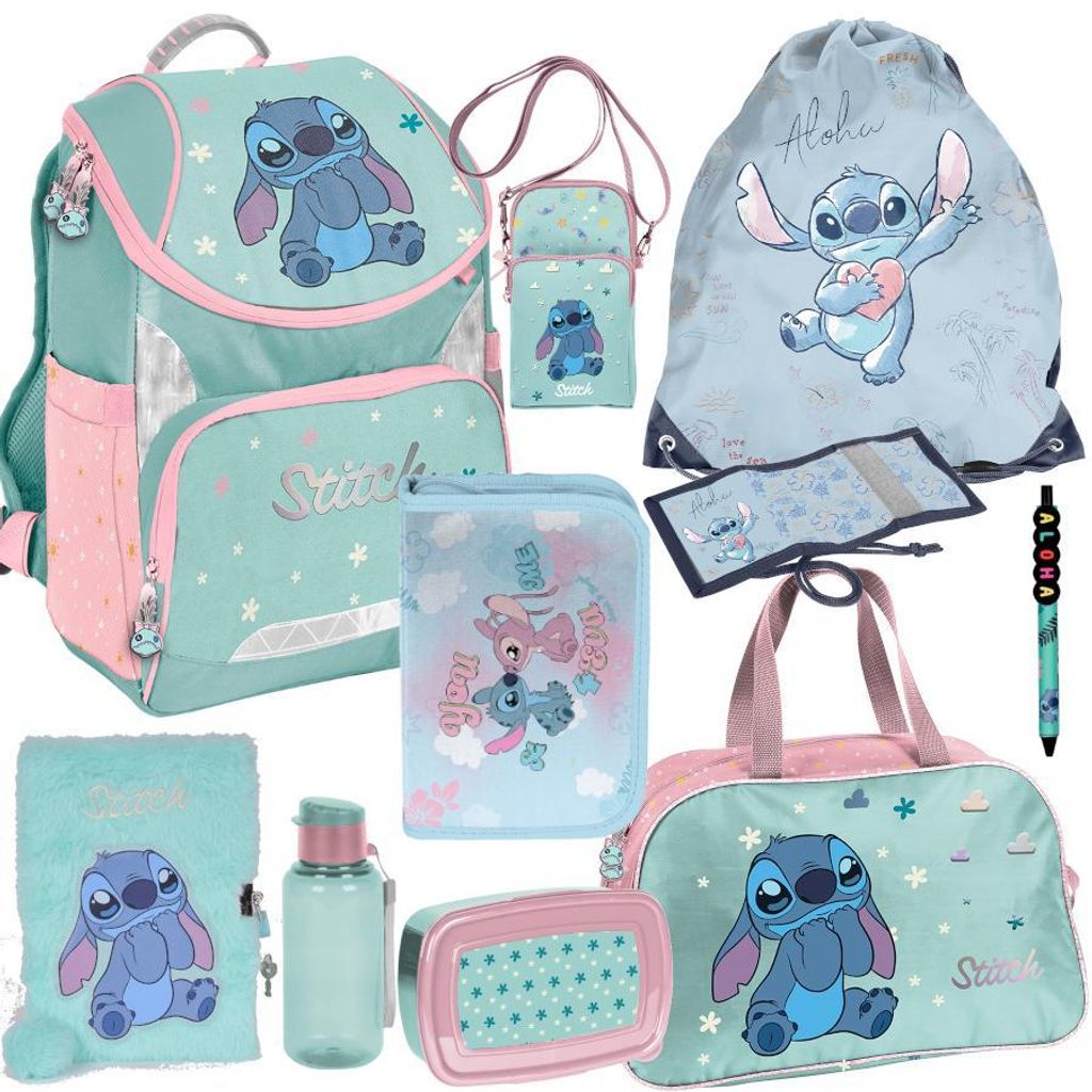 Mega Schulset XXL – Stitch Disney | 10-teiliges Schulranzen-Set Für Jungen & Mädchen Klasse 1–4