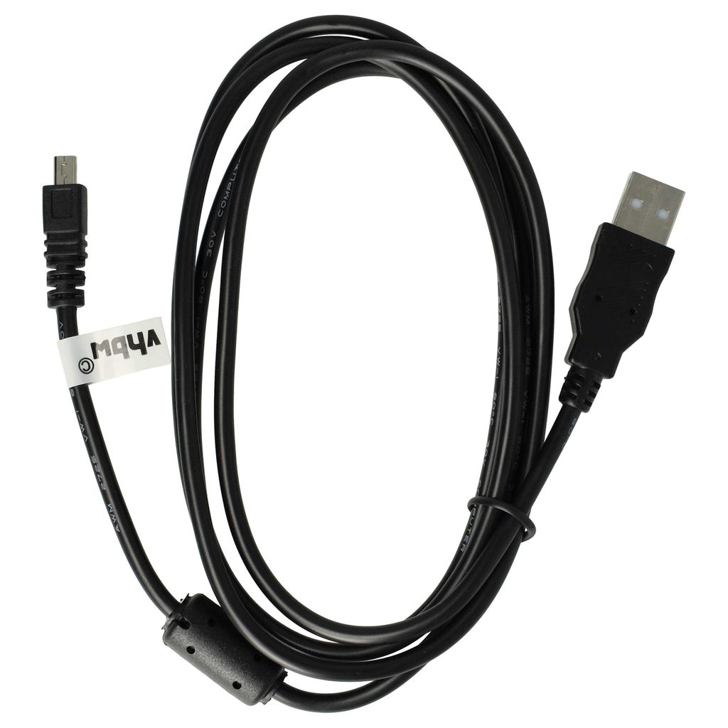 vhbw USB-Kabel kompatibel mit Panasonic Lumix DMC-FZ30, DMC-FZ4, DMC-FZ5, DMC-FZ300, DMC-FZ50, DMC-FZ48 Kamera, Camcorder - Datenkabel, 150 cm