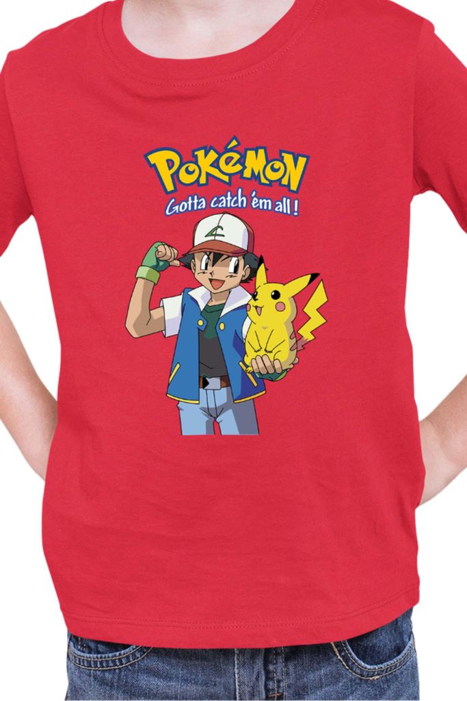 Kinder T-Shirt Japan Manga Anime Comics Pokemon 012, / Rot