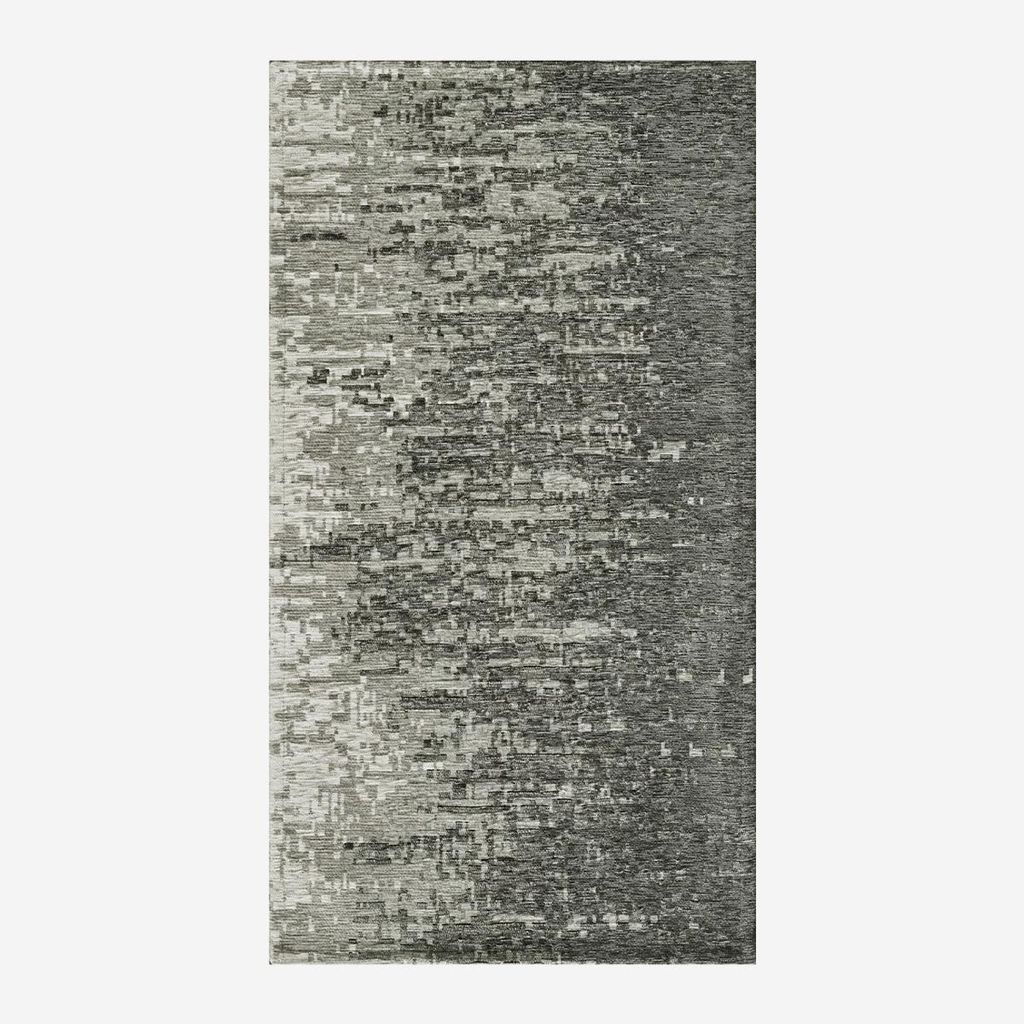 Jacquard-Baumwollteppich Tamigi Grey, waschbar, rutschfest