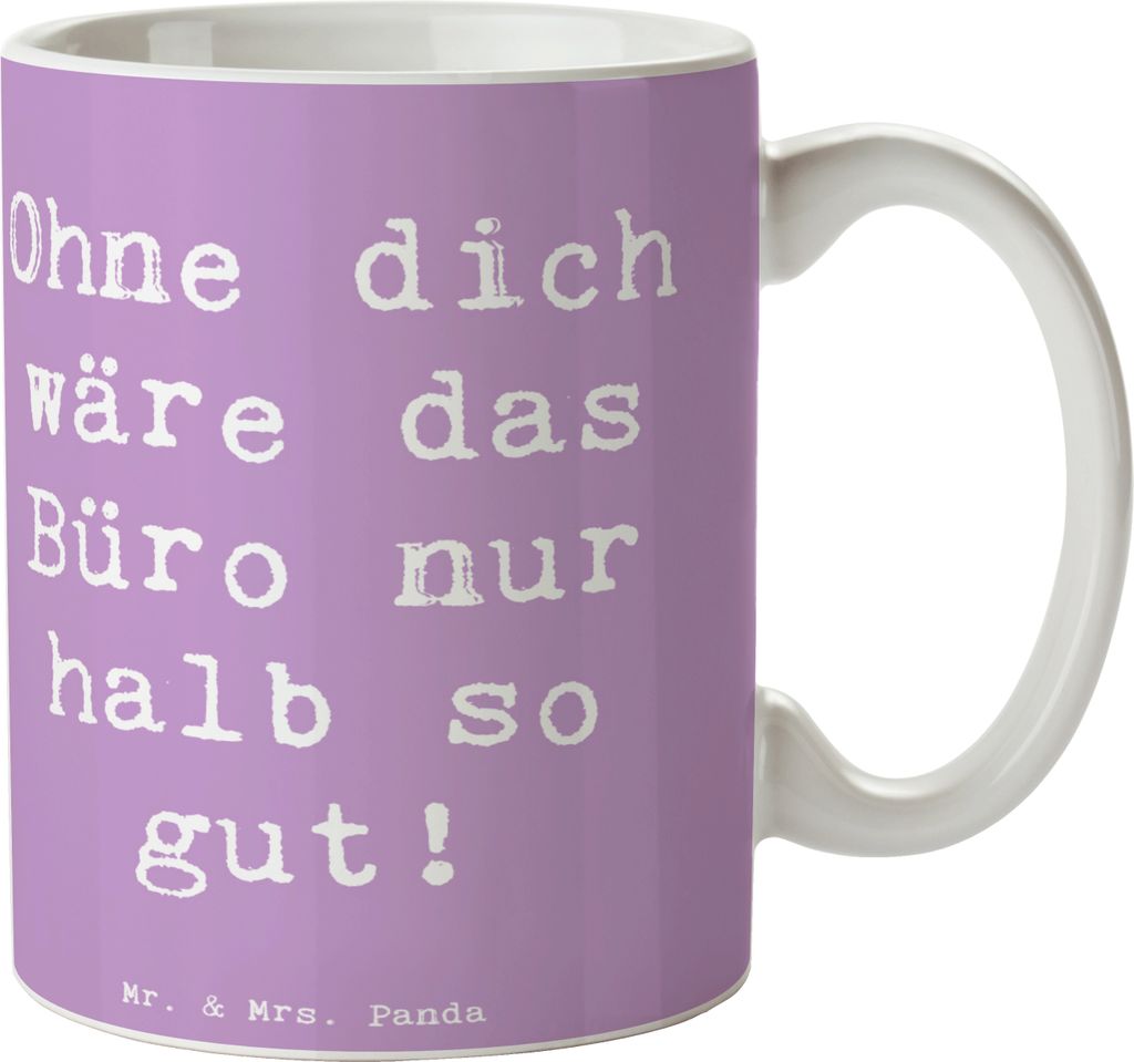 Mr. & Mrs. Panda Kaffeetasse Spruch Sekretärin Beste - Lavendeltraum - Geschenk, Aufmerksamkeit, Danke sagen, Dankeschön, Kaffeebecher, unersetzl...