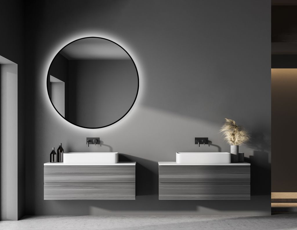 Badspiegel rund TALOS black oros  Ø 100 cm - runder Produktbild 