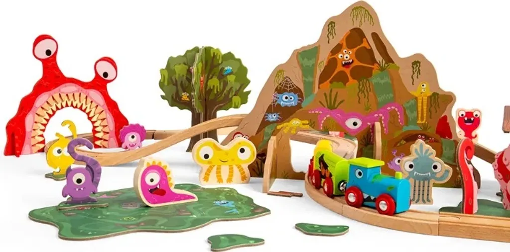 Train en bois Monstres compatible Brio - Solution pour circuit enfant
