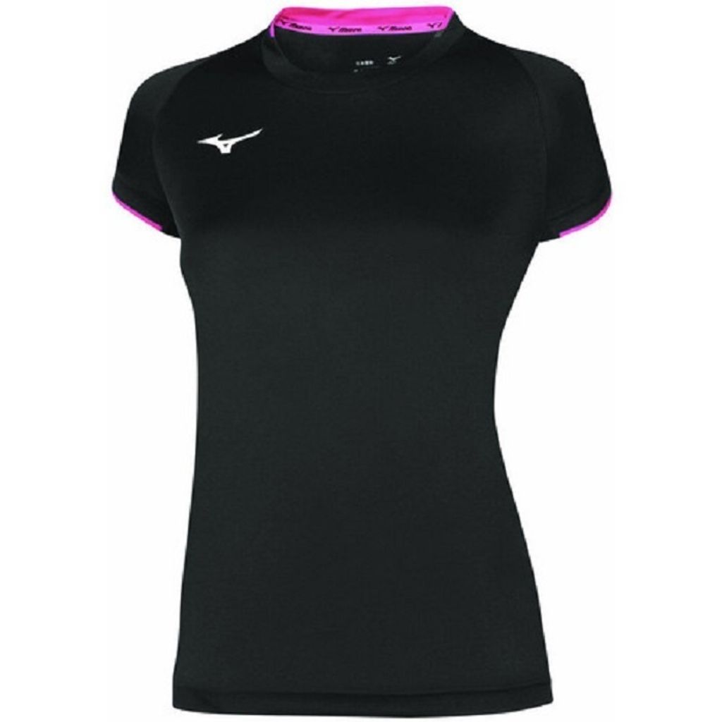 Mizuno Damen Sportshirt, Schwarz/Rosa, Gr M
