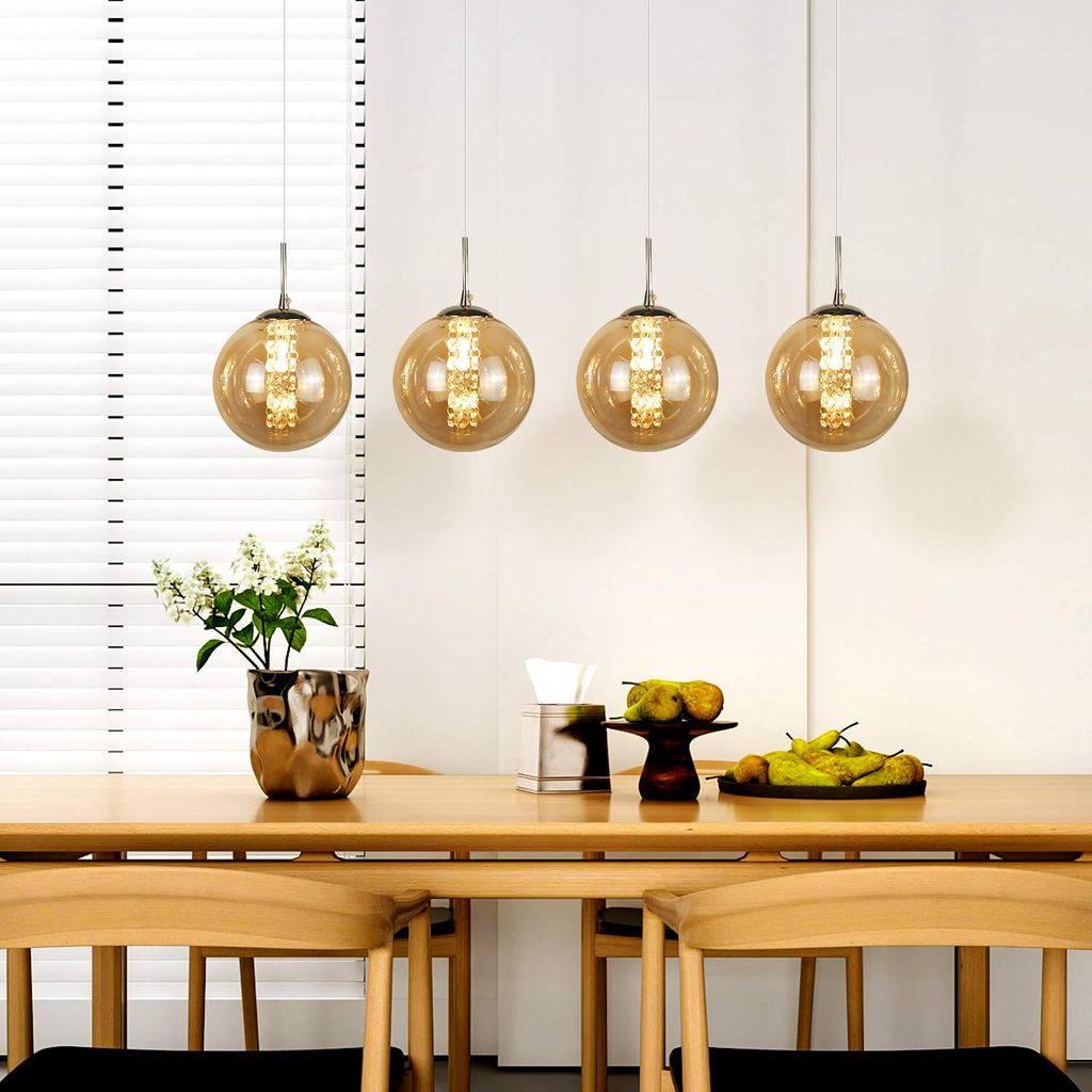 Wand Lampe Glas Kugel Tisch Beleuchtung Decken Pendel Leuchte höhenverstellbar 