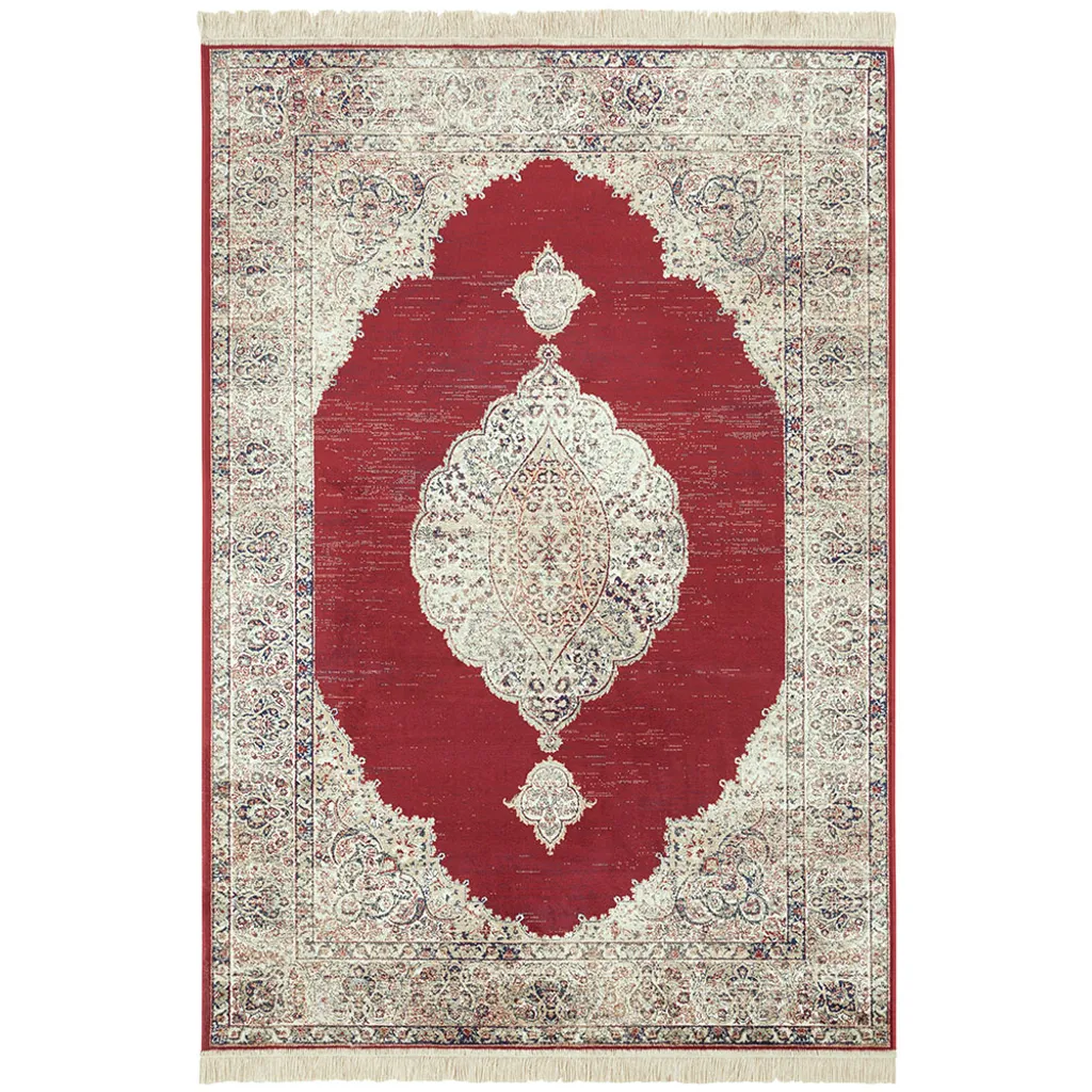 Tapis Nouristan Aminah Hamun Rouge et Beige - Grand Format 200 x 300 cm