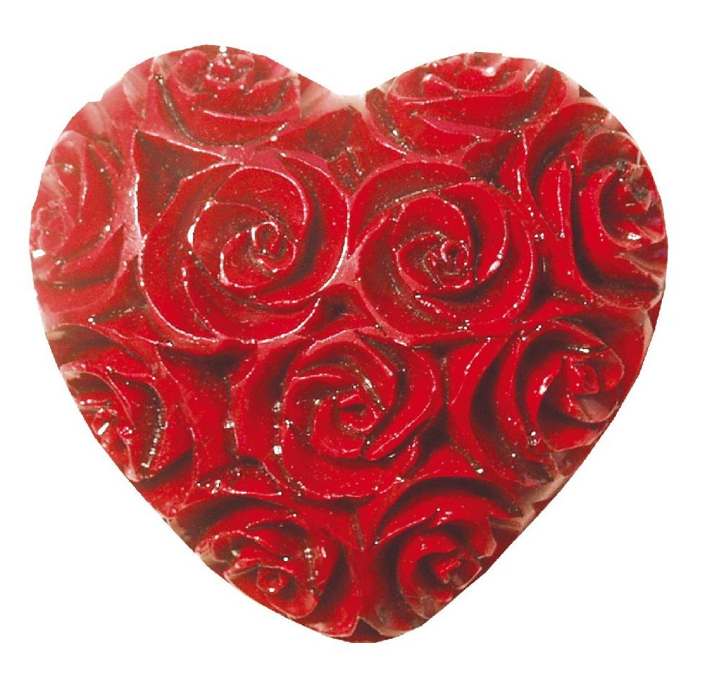 Herz " Rose " Speckstein rot 6x6cm