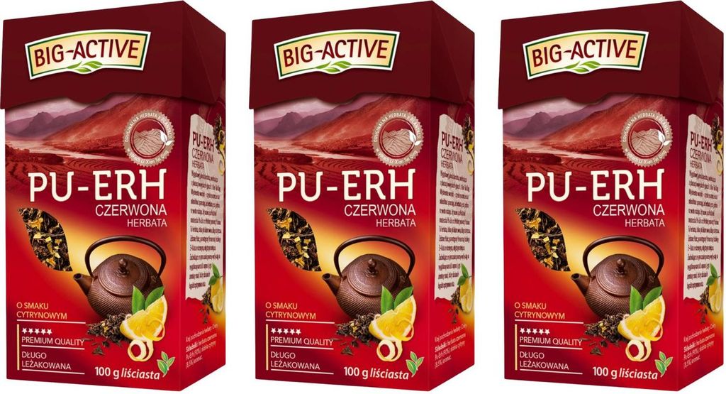 Pu-Erh roter Tee Zitrone lose 3x 100g - chinesischer loser Tee - Big-Active