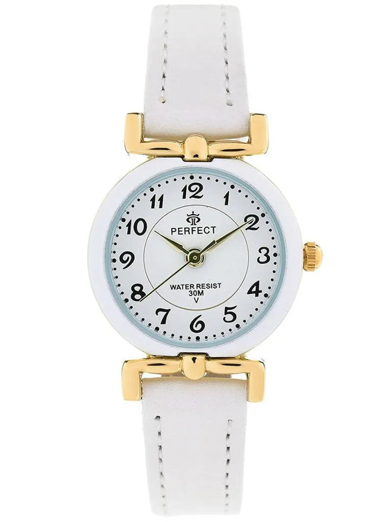 Montre bracelet blanc pour enfant avec mouvement quartz et verre minéral