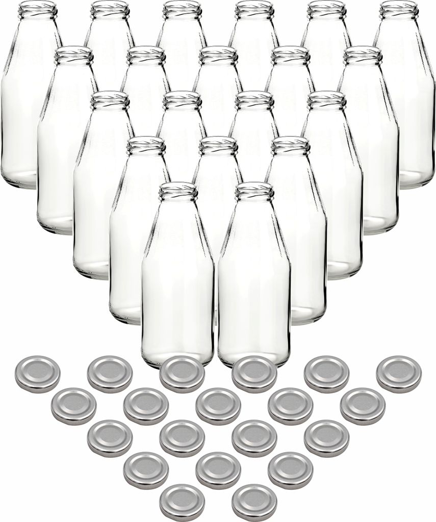 gouveo 20er Set Saftflasche 500 ml mit Schraub-Deckel Produktbild 