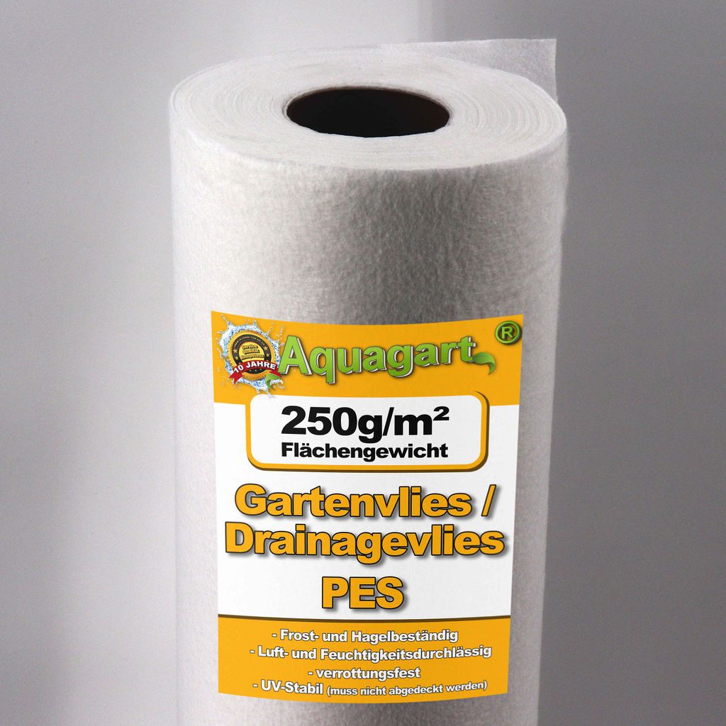 200m² Geotextilvlies Gartenvlies Unkrautvlies Teichvlies 250g 1,6m