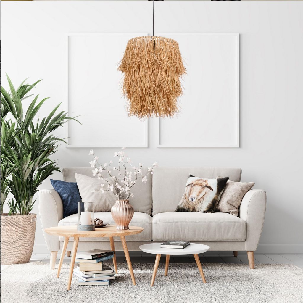 Opviq, Tassel- TasselFLH, Natürlich, Kronleuchter, Metallkörper