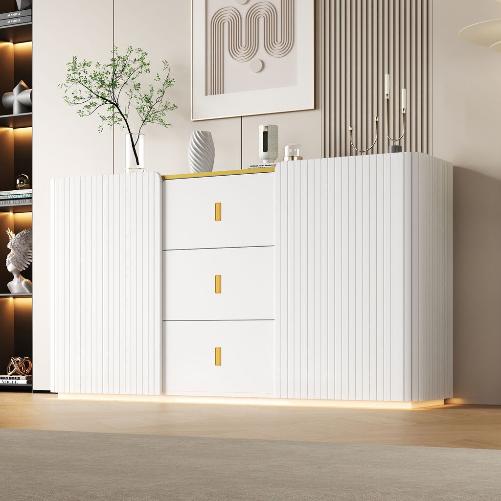 Merax LED Sideboard 150 cm Breite, Multifunktionale Produktbild 