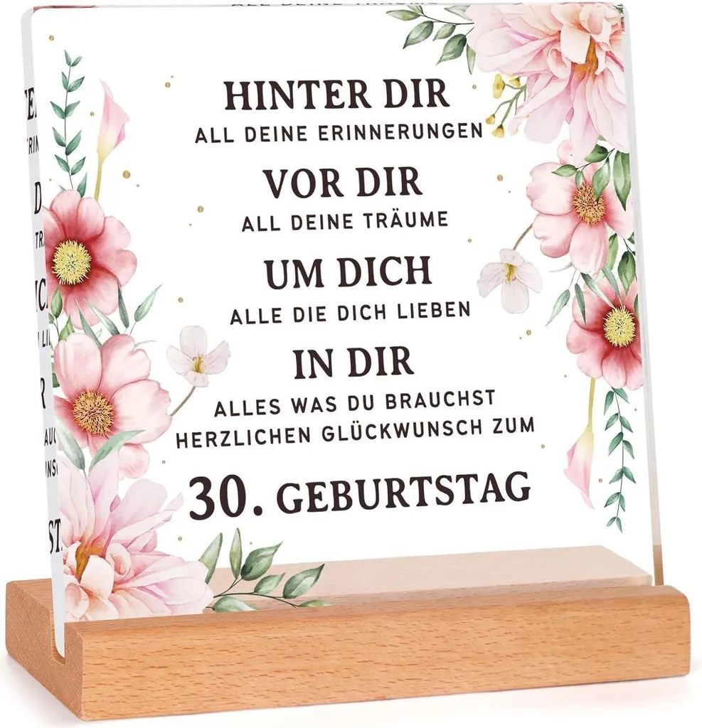 Plaque personnalisée en bois pour 30 ans - Décoration murale unique
