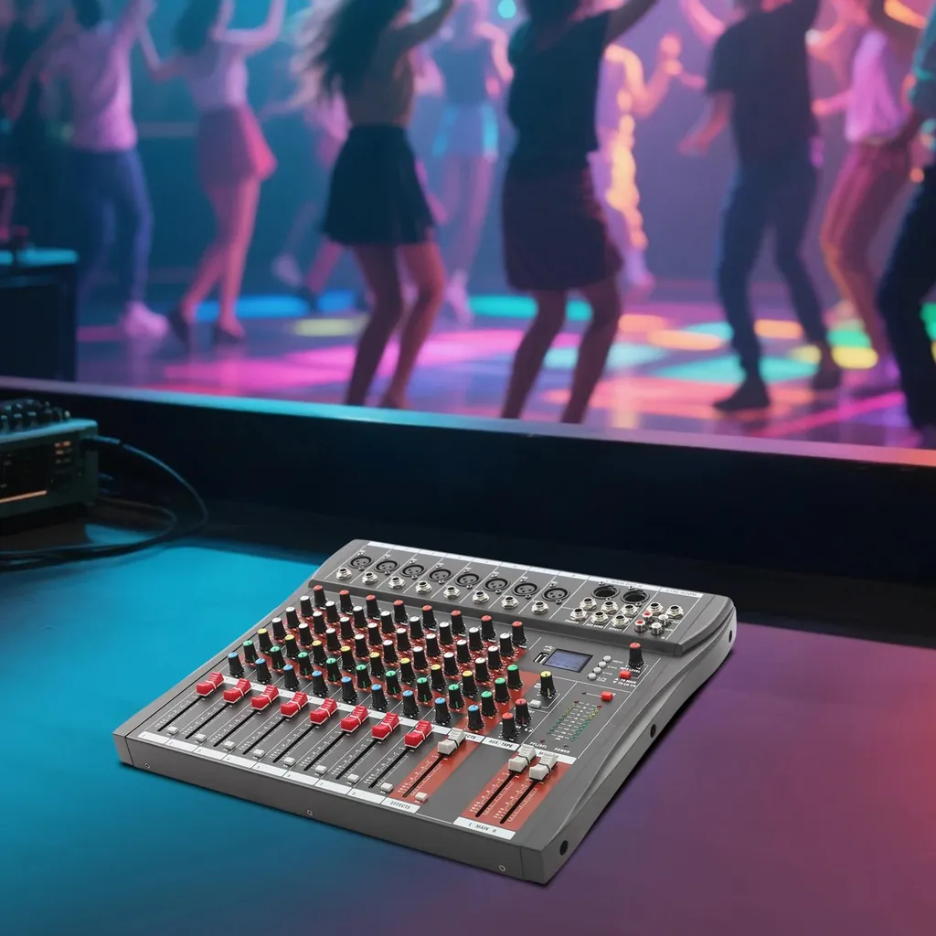 Table de mixage audio 8 canaux Bluetooth noir pour Podcast et Soirée - 3