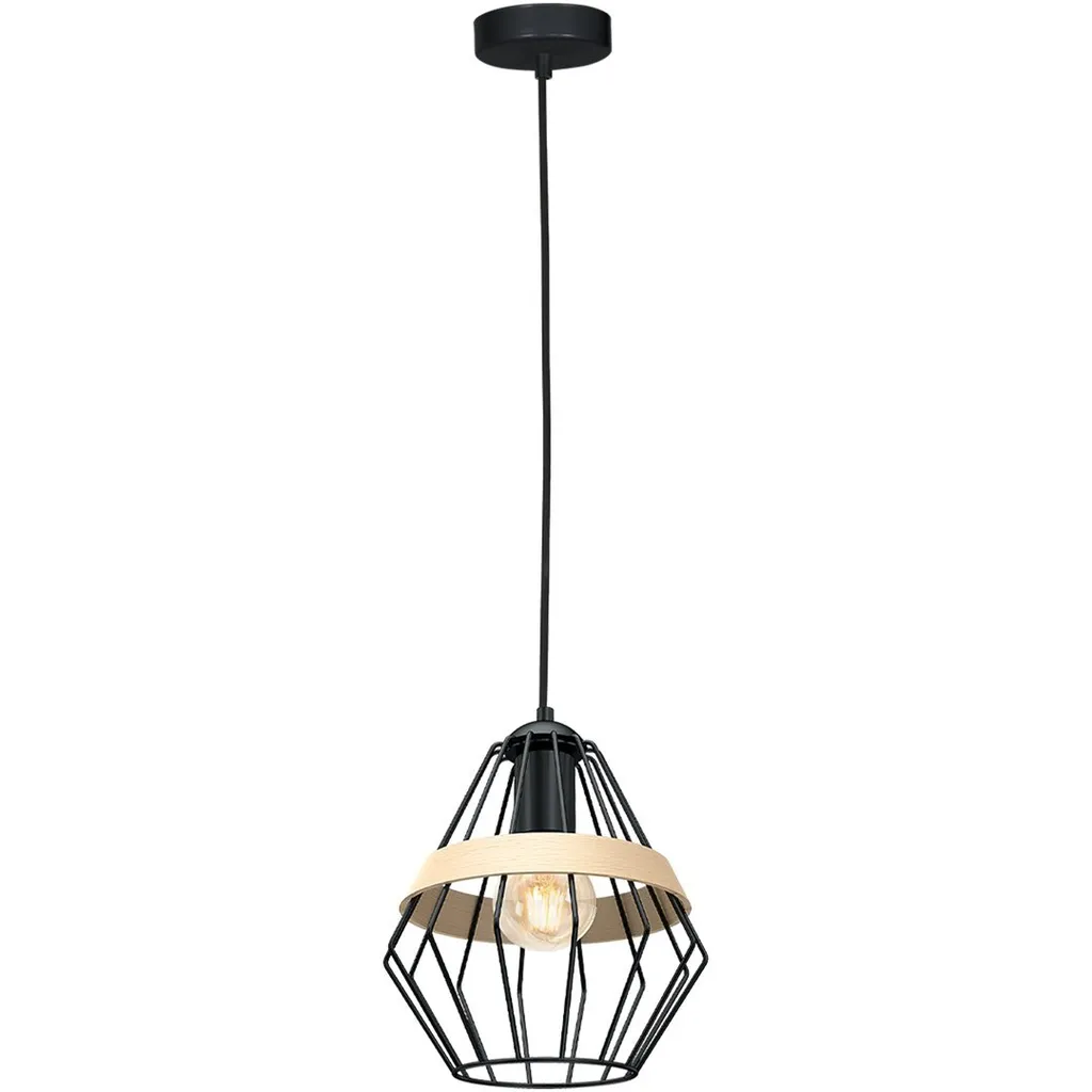 Luminaire suspendu CLIFF MLP5524 noir mat E27 60W style loft moderne
