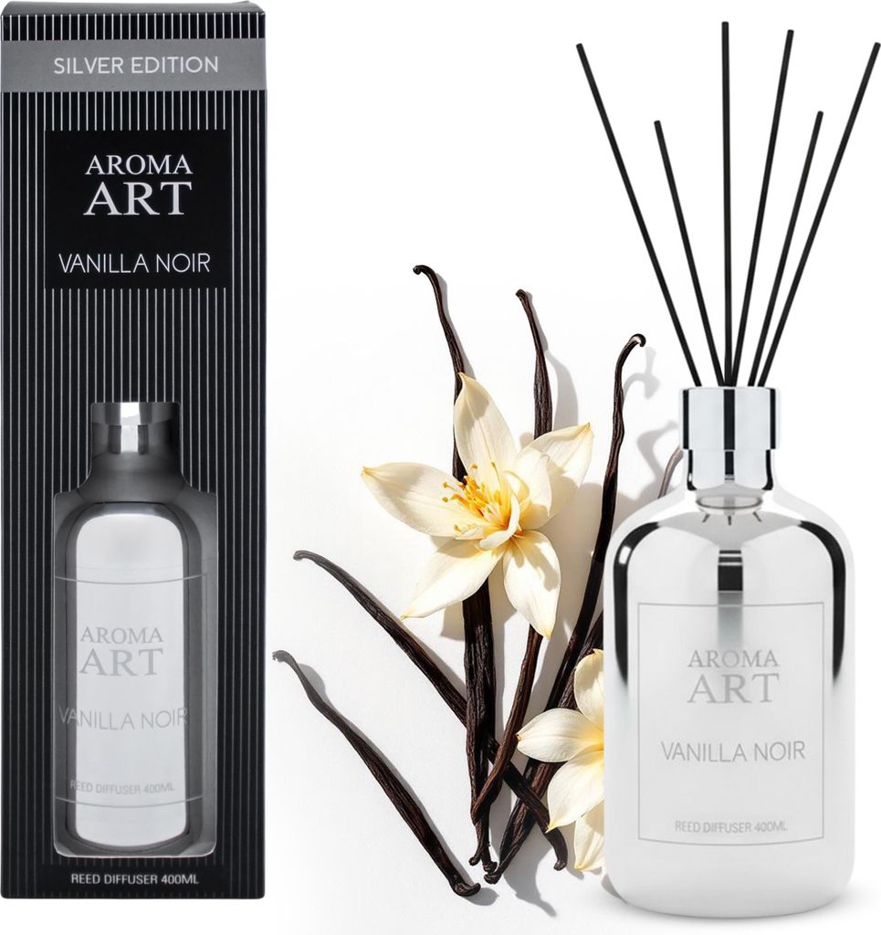 1.08 Raumduft in silberner Flasche - 400ml - Duft: Vanilla Noir (Silver Edition)