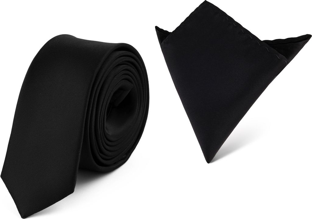 Ladeheid Herren Schmale Krawatte & Einstecktuch Set SP/P (150cmx5cm, 22cmx22cm)