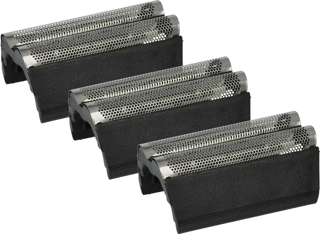 vhbw 3x Doppelscherfolie kompatibel mit Braun 5405, 5472, 5473, 5501, 5471, 5502, 5434, 5437, 5580, 5403 Elektrorasierer + Rahmen, silber/dunkelgrau