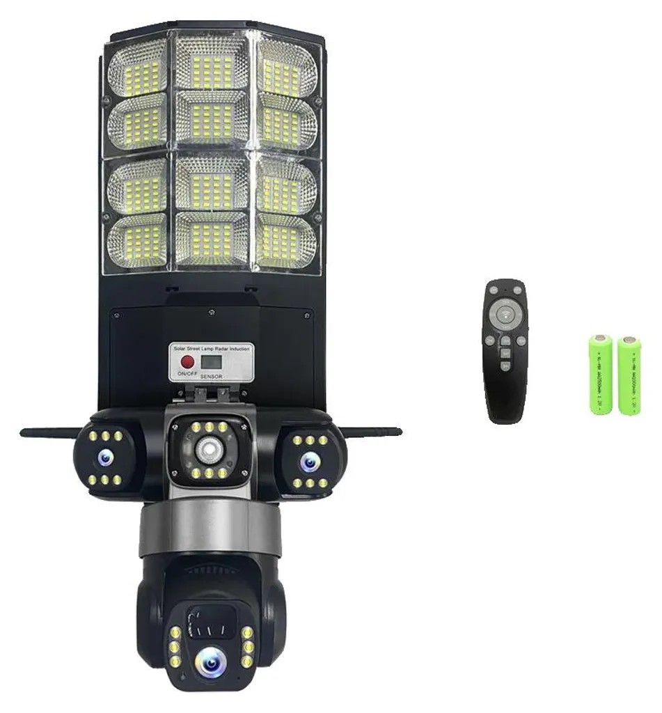 Lampadaire solaire caméra 15 Mpx surveillance Wi-Fi et grand angle
