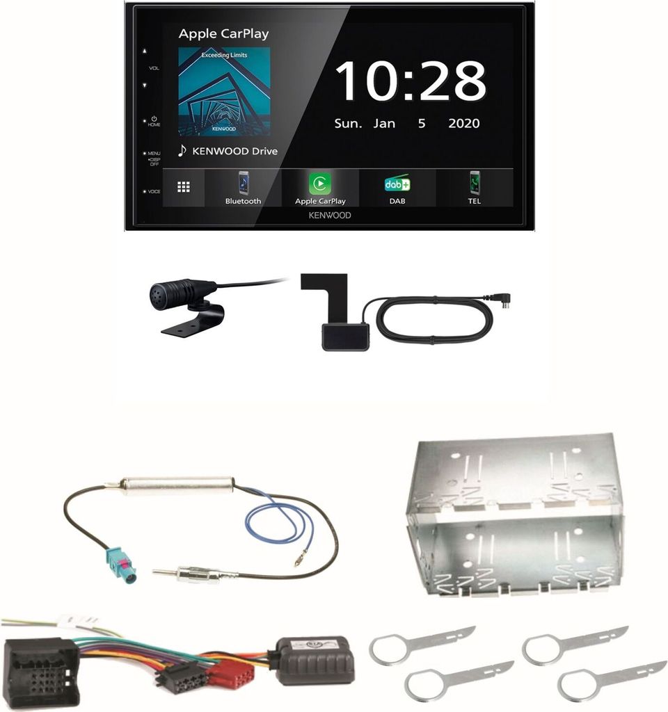 Kenwood DMX5020DABS Android Auto CarPlay Einbauset für Fox Polo 9N3