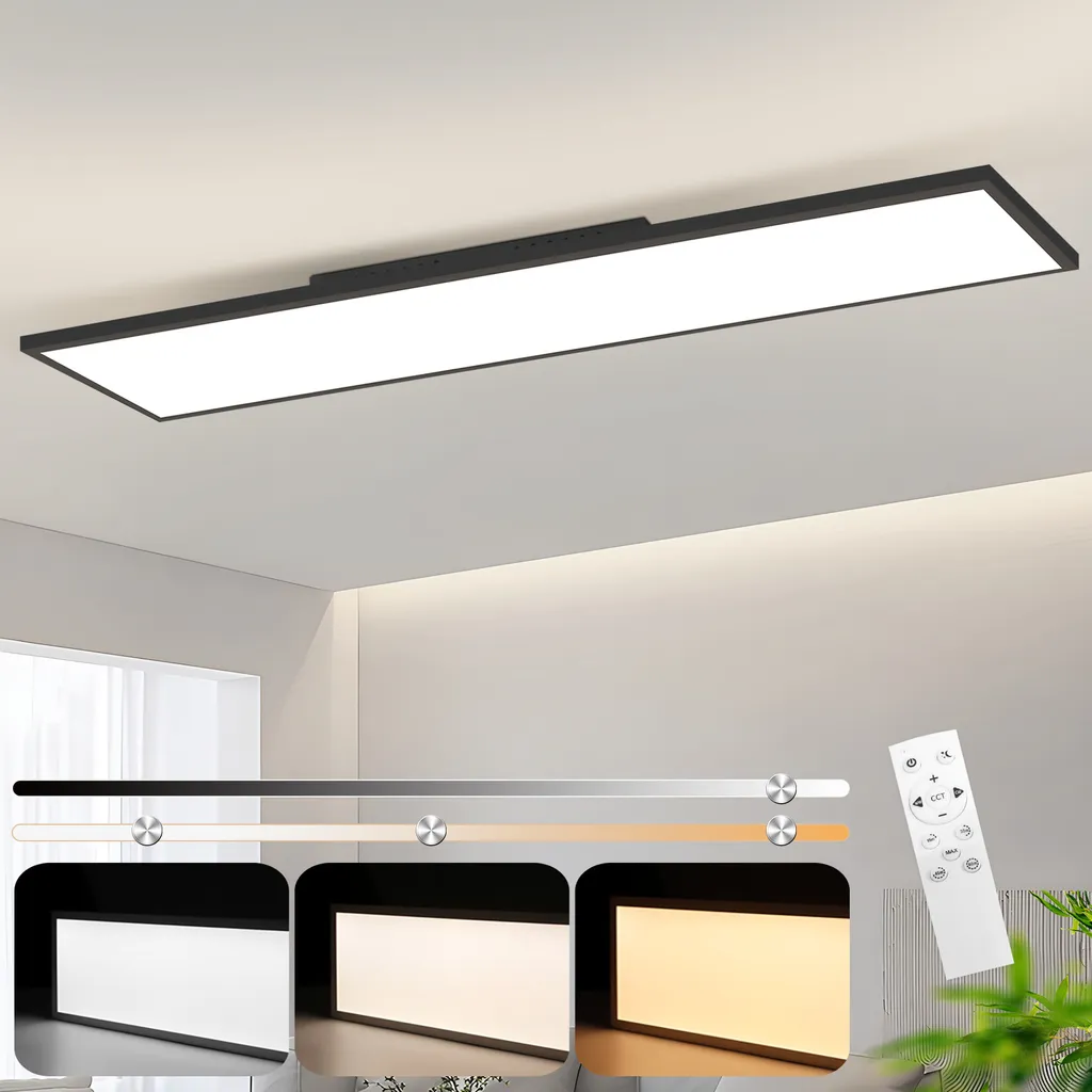 Lampe de Plafond pour Bureau et Cuisine : Panneau LED 120x30 Dimmable