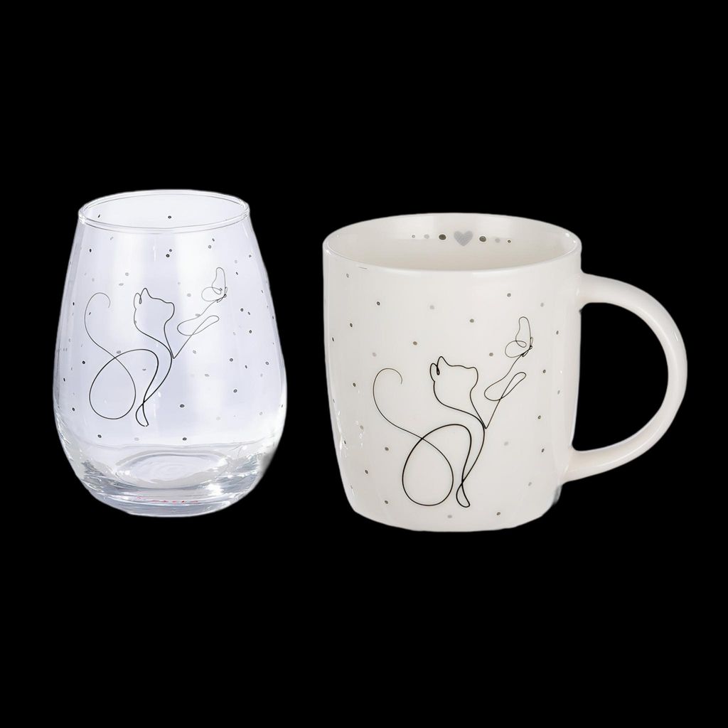 Gilde Porzellan/Glas 2er Set "Love Cat" VE 6 51346 Produktbild 