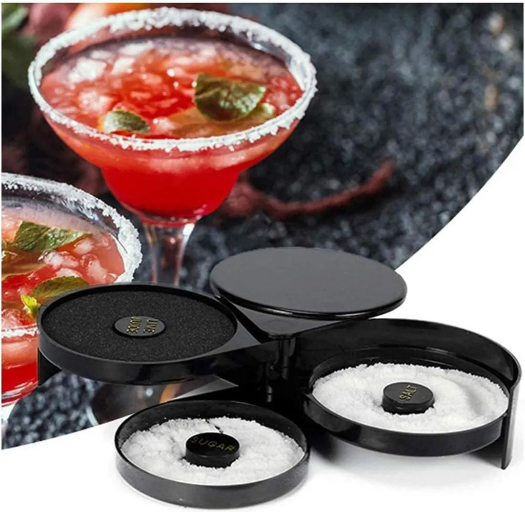 Rimmer Cocktail, Salt Rimmer, 3 Bacchette in Vetro per Margarita e Cocktail, Rimmer per Vetro da
