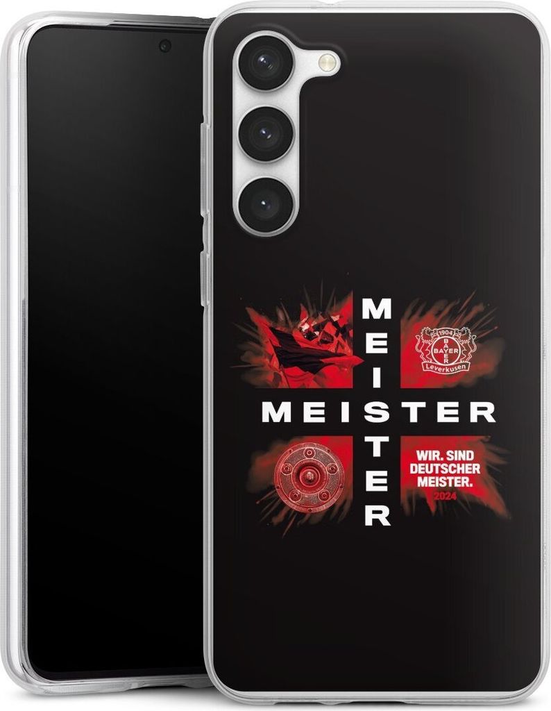 DeinDesign Handyhülle für Samsung Galaxy S23+ Silikon Hülle Case Smartphone Schutzhülle Bayer 04 Leverkusen Meister Offizielles Lizenzprodukt